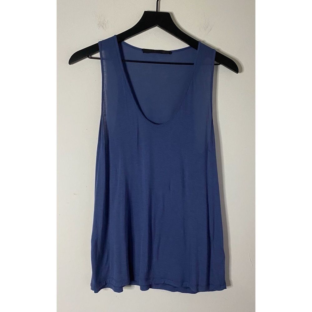 Jen Kao Blue Viscose Jersey Tank Size M